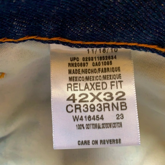 Dickies Relaxed Fit 2 Pair 100% Cotton Heavyweight Mens 42x32 Denim Jeans Pants - Picture 9 of 10